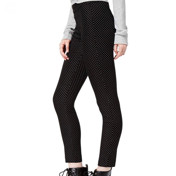 Maison Jules Mid-Rise Polka Dot Stretch Ankle Pant - Picture 2 of 8